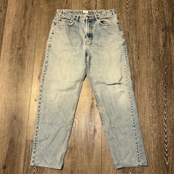 CHEROKEE Men's Jeans 34x32 Blue Straight Leg Light Wash Distressed Vintage - Picture 1 of 6